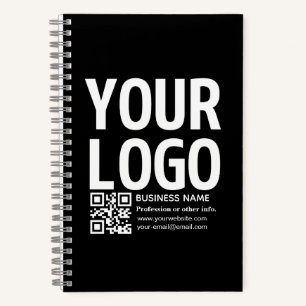 Your Logo w/Editable QR code & Text Notebook