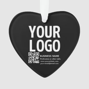 Your Logo w/Editable QR code & Text Ornament