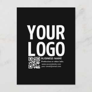 Your Logo w/Editable QR code & Text Postcard