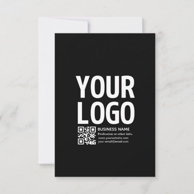 Your Logo w/Editable QR code & Text  Save The Date (Front)