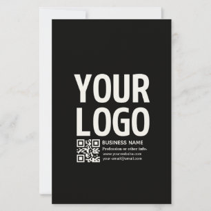 Your Logo w/Editable QR code & Text Stationery