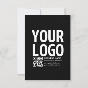 Your Logo w/Editable QR code & Text Thank You Card