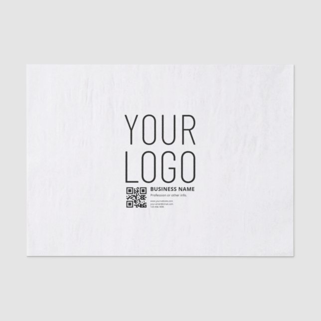 Your Logo w/Editable QR code & Text Tissue Paper (Front)