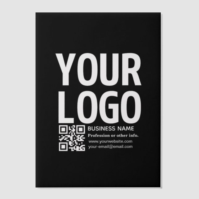 Your Logo w/Editable QR code & Text  Vellum Invitations (Front)