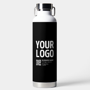 Your Logo w/Editable QR code & Text Water Bottle