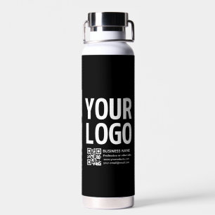 Your Logo w/Editable QR code & Text  Water Bottle