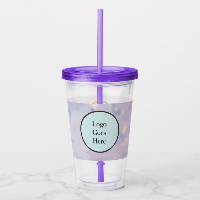 Your Logo Watercolor Background Acrylic Tumbler (Front)