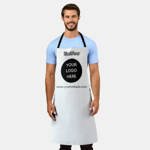Your Logo Website Business Black White Apron