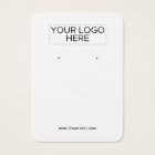 Your Logo White Earring Display Card