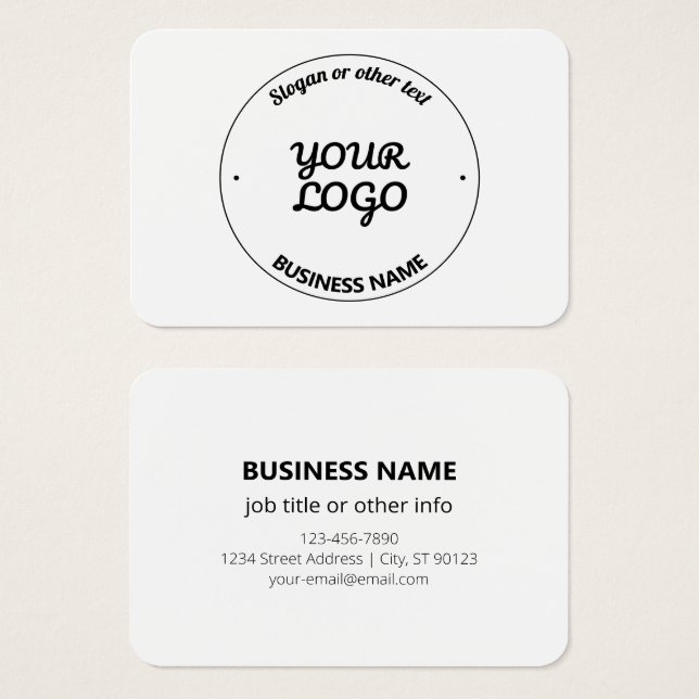Your Logo with Editable Slogan & Business Name (Front & Back)