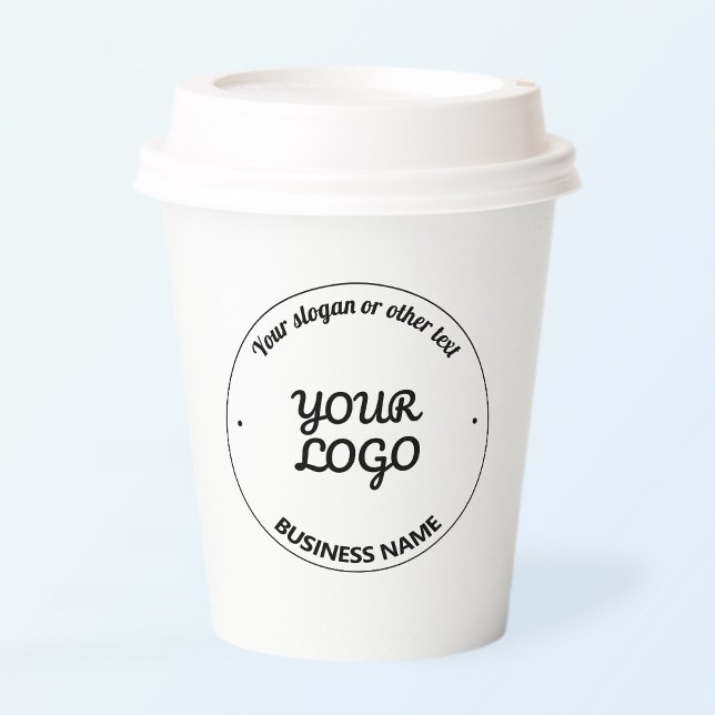 Your Logo with Editable Slogan & Business Name Paper Cups (Creator Uploaded)