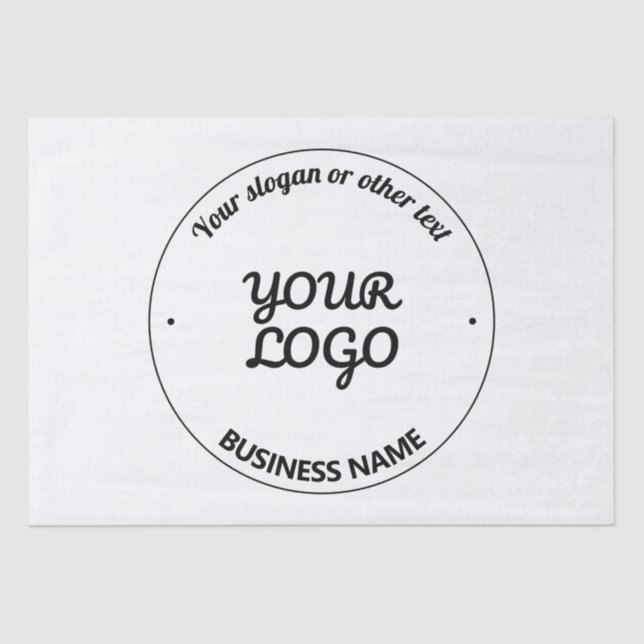 Your Logo with Editable Slogan & Business Name Tissue Paper (Front)