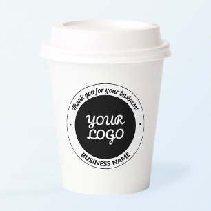 Your Logo with Editable Thank You & Business Name Paper Cups