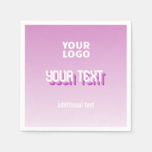 Your Logo with Retro-Modern Editable Text Napkin