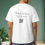 Your Long Business Company Logo QR Code Scan Text T-Shirt<br><div class="desc">Promote your business with this stylish t-shirt,  featuring custom logo,  QR Code & text. Easily add your details by clicking on the "personalise" option.</div>