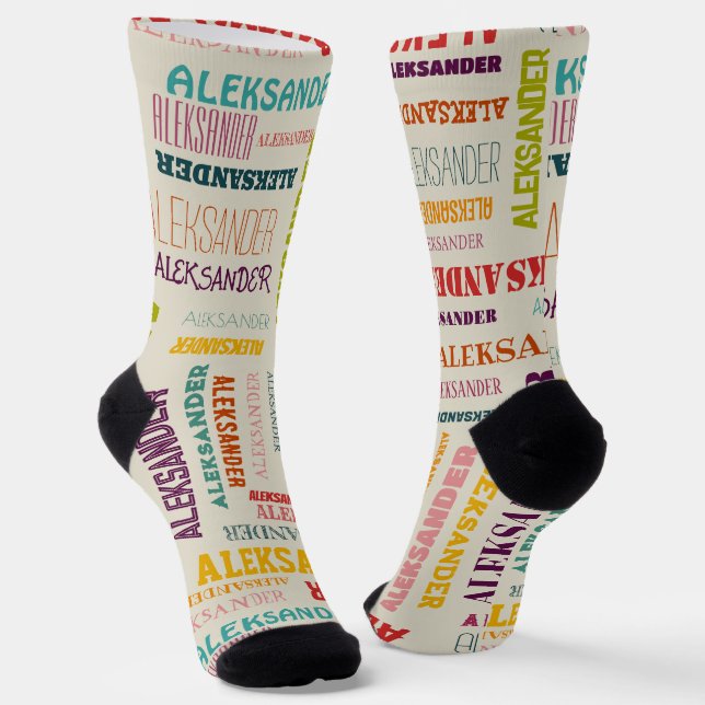 Your (Long) Name is All Over These Socks (Angled)