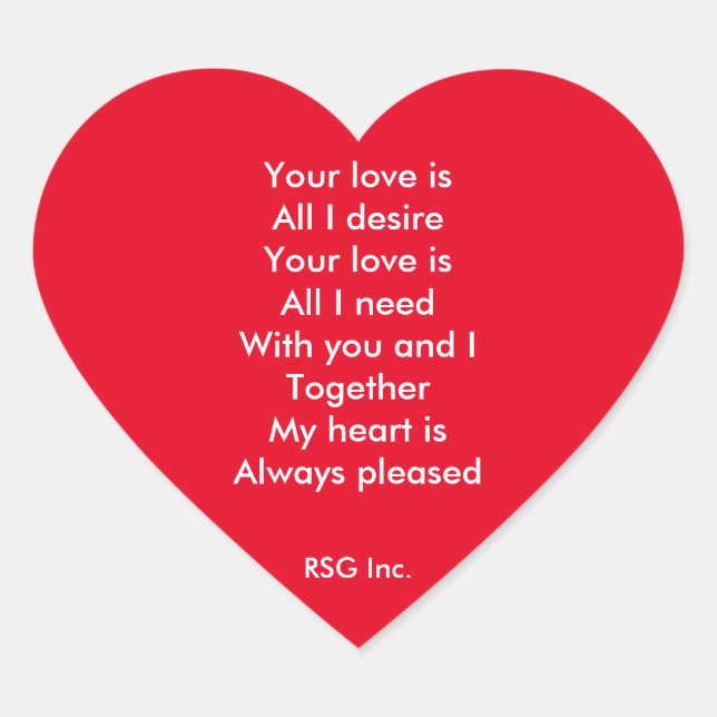 Your love heart sticker (Front)