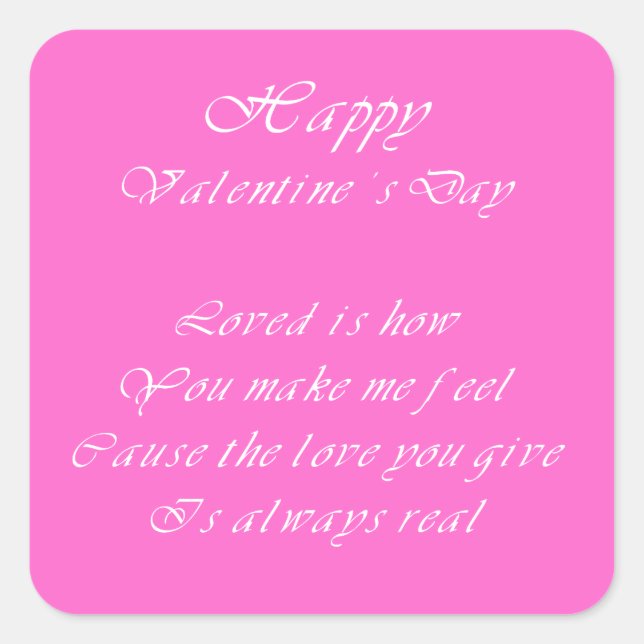 your love is real valentine's day square sticker (Front)