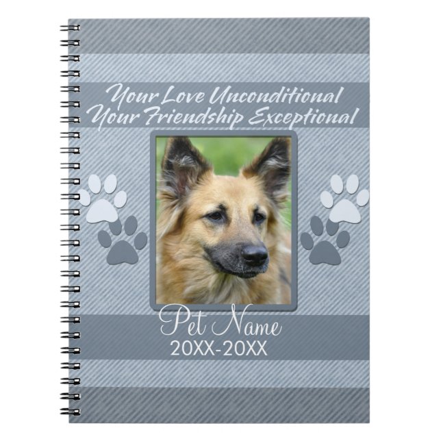 Your Love Unconditional Pet Sympathy Custom Notebook (Front)