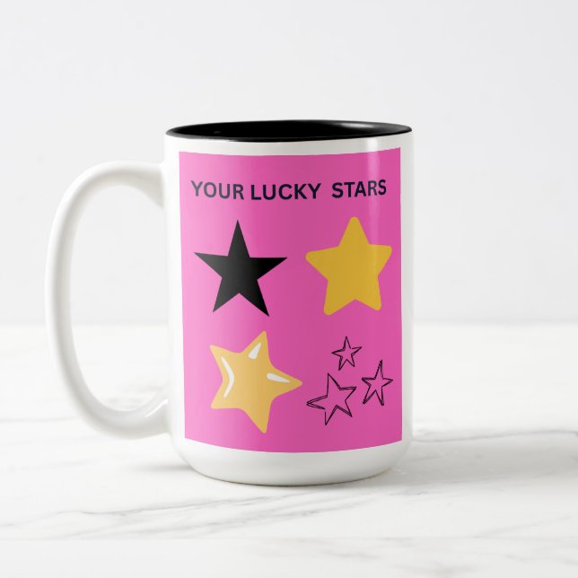 YOUR LUCKEY STARS Two-Tone COFFEE MUG (Left)