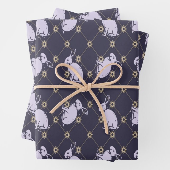 Your Majesty Counts Rabbits Gift Wrapping Paper (In situ)
