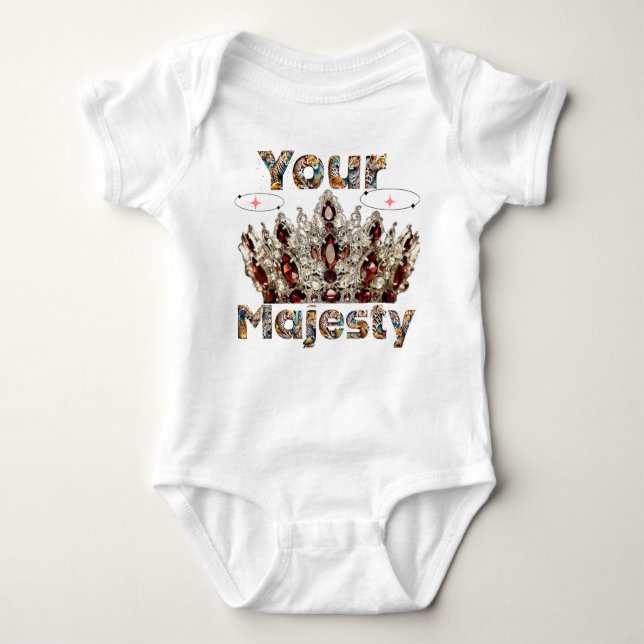 Your Majesty – Crowned in Wild Royalty Baby Bodysuit (Front)