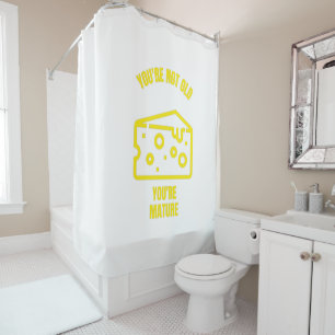 Your mature funny cheese pun jokes shower curtain