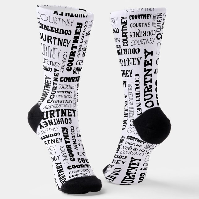 Your (Medium Length) Name is All Over These Socks (Angled)