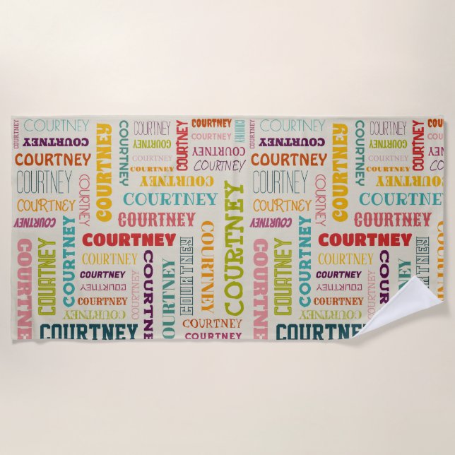 Your (Medium Length) Name is All Over This Beach Towel (Front)