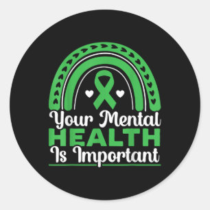 Your Mental Health Is Important Mental Health Awar Classic Round Sticker