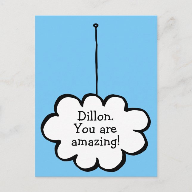 Your Message Dream Cloud on a String Postcard (Front)