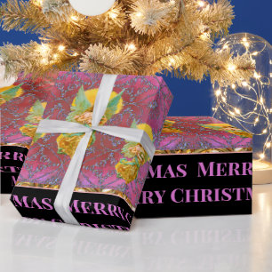Your Message Floating Angels for Christmas Wrapping Paper