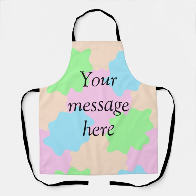 Your message here add text name boho colourful rus apron (Front)