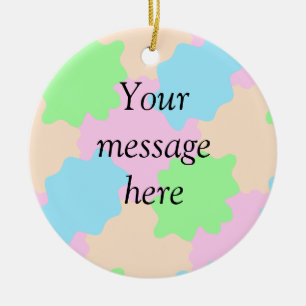 Your message here add text name boho colourful rus ceramic ornament