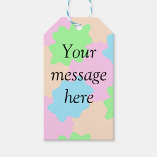Your message here add text name boho colourful rus gift tags