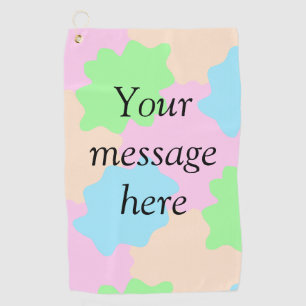 Your message here add text name boho colourful rus golf towel