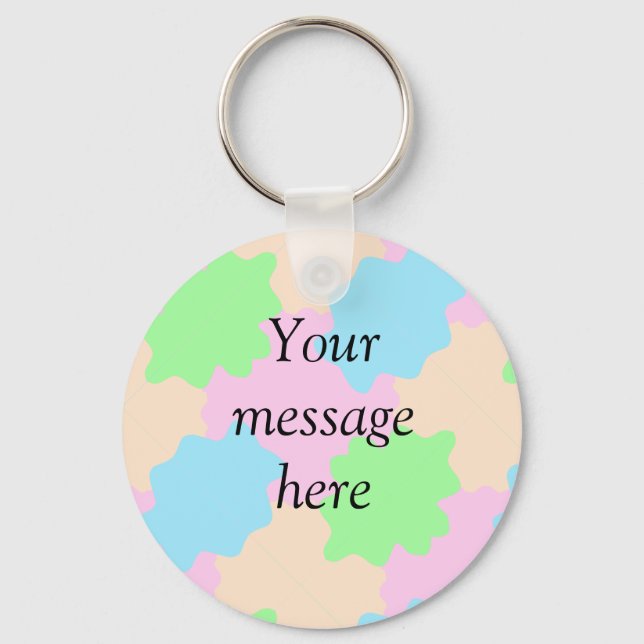 Your message here add text name boho colourful rus key ring (Front)