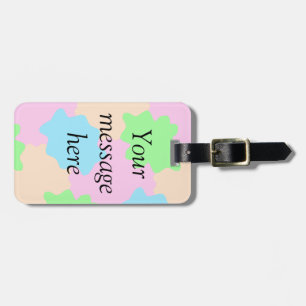 Your message here add text name boho colourful rus luggage tag