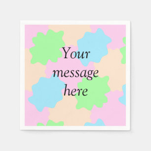 Your message here add text name boho colourful rus napkin