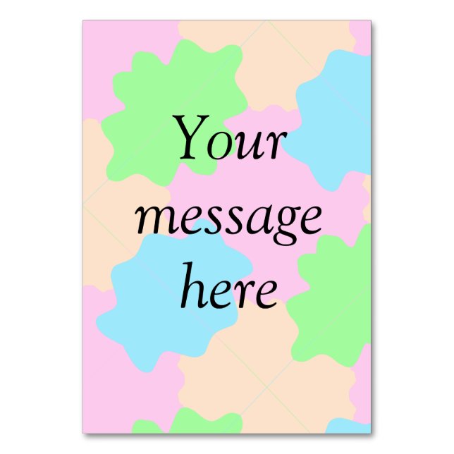 Your message here add text name boho colourful rus table number (Front)