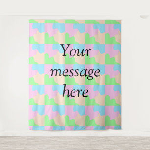 Your message here add text name boho colourful rus tapestry
