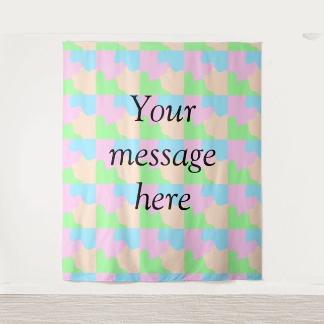 Your message here add text name boho colourful rus tapestry (Front)