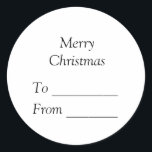 Your message here add text name merry Christmas  Classic Round Sticker<br><div class="desc">Design</div>