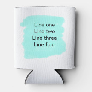Your message here add text name monogram green can cooler