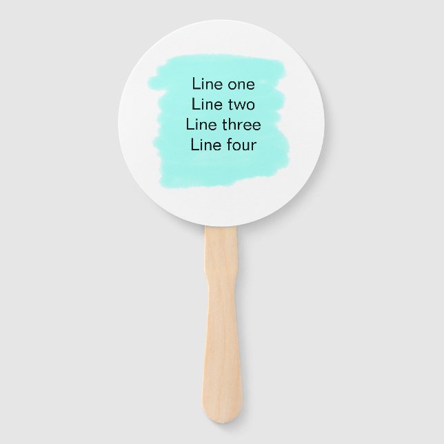 Your message here add text name monogram green  hand fan (Front)