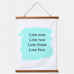 Your message here add text name monogram green hanging tapestry