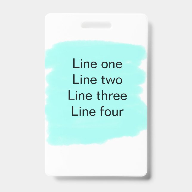 Your message here add text name monogram green  ID badge (Front)