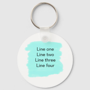 Your message here add text name monogram green key ring