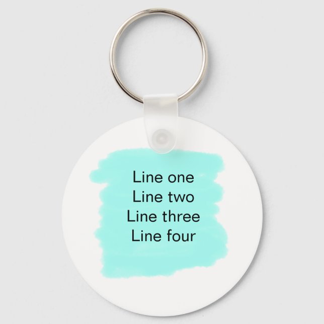 Your message here add text name monogram green  key ring (Front)