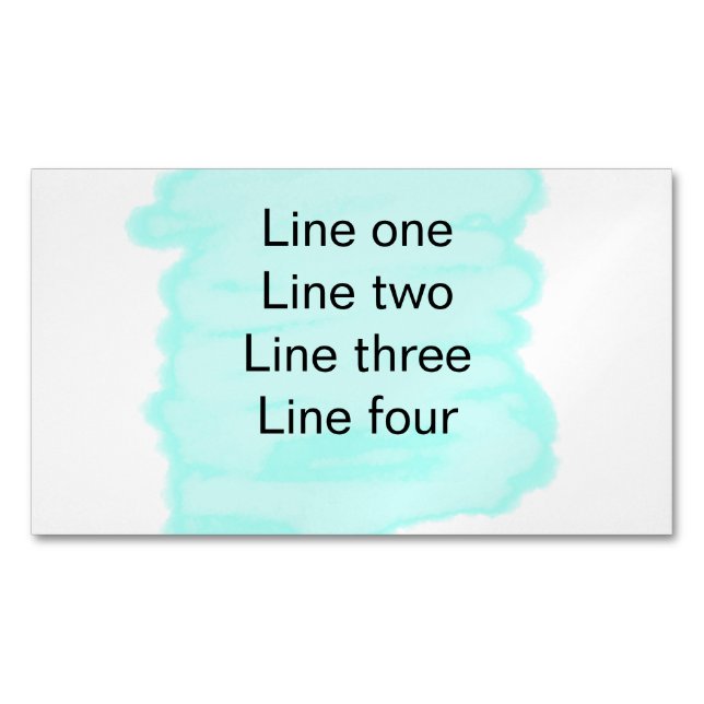 Your message here add text name monogram green  	Magnetic business card (Front)